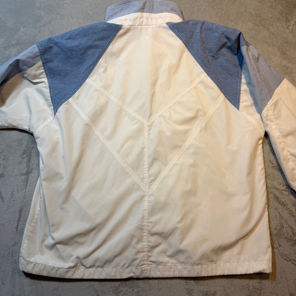 Vintage Colorblock‎ Windbreaker Jacket White Blue Retro 90s Sporty Plus Size 22 - Picture 8 of 10